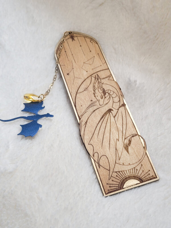 Marque-page bois Dragon
